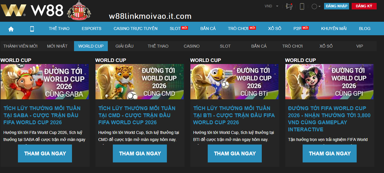 W88 Khuyến mãi cập nhật liên tục tại w88